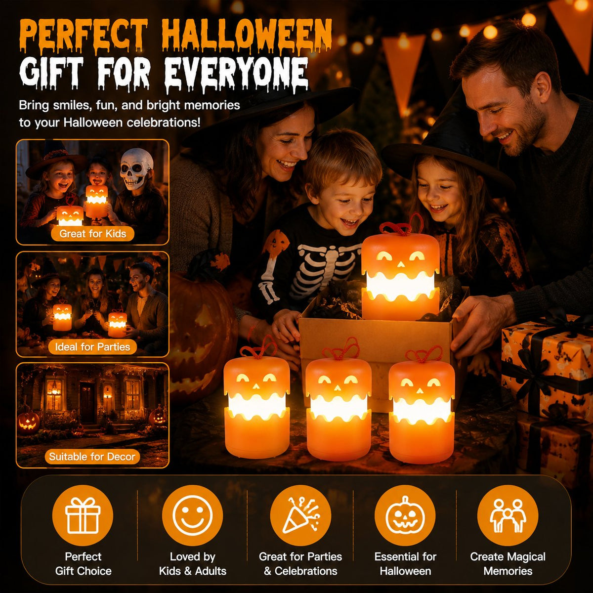 Rechargeable Halloween Pumpkin Lantern Light Collapsible Jack O Lantern🎃