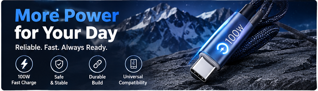 Charge Any Device Instantly! No-Overcharge 100W Braided Cable