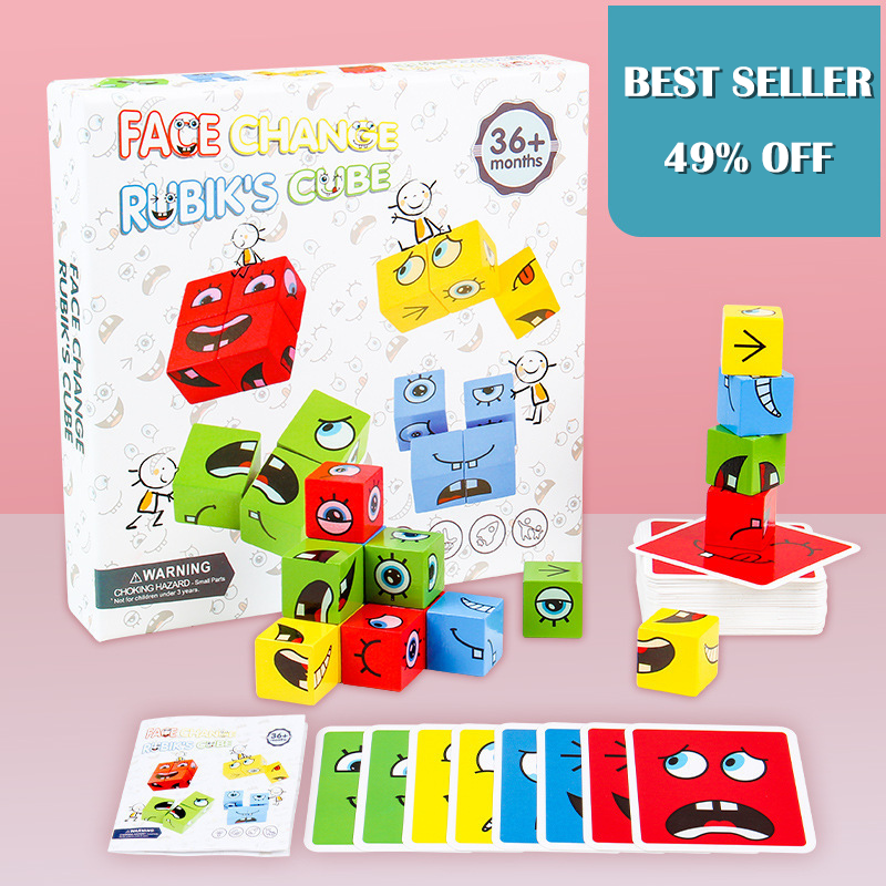 5D Puzzle Faces Changing Game - Family Fun with Interactive Expressions, Boosts Creativity & Logic Skills 👨👩👧👦✨