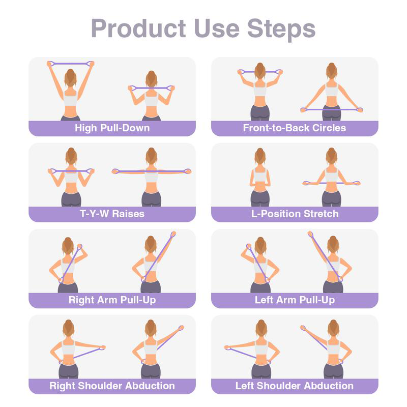 Bandas de resistencia en forma de 8 – Bandas de ejercicio de silicona para mujer