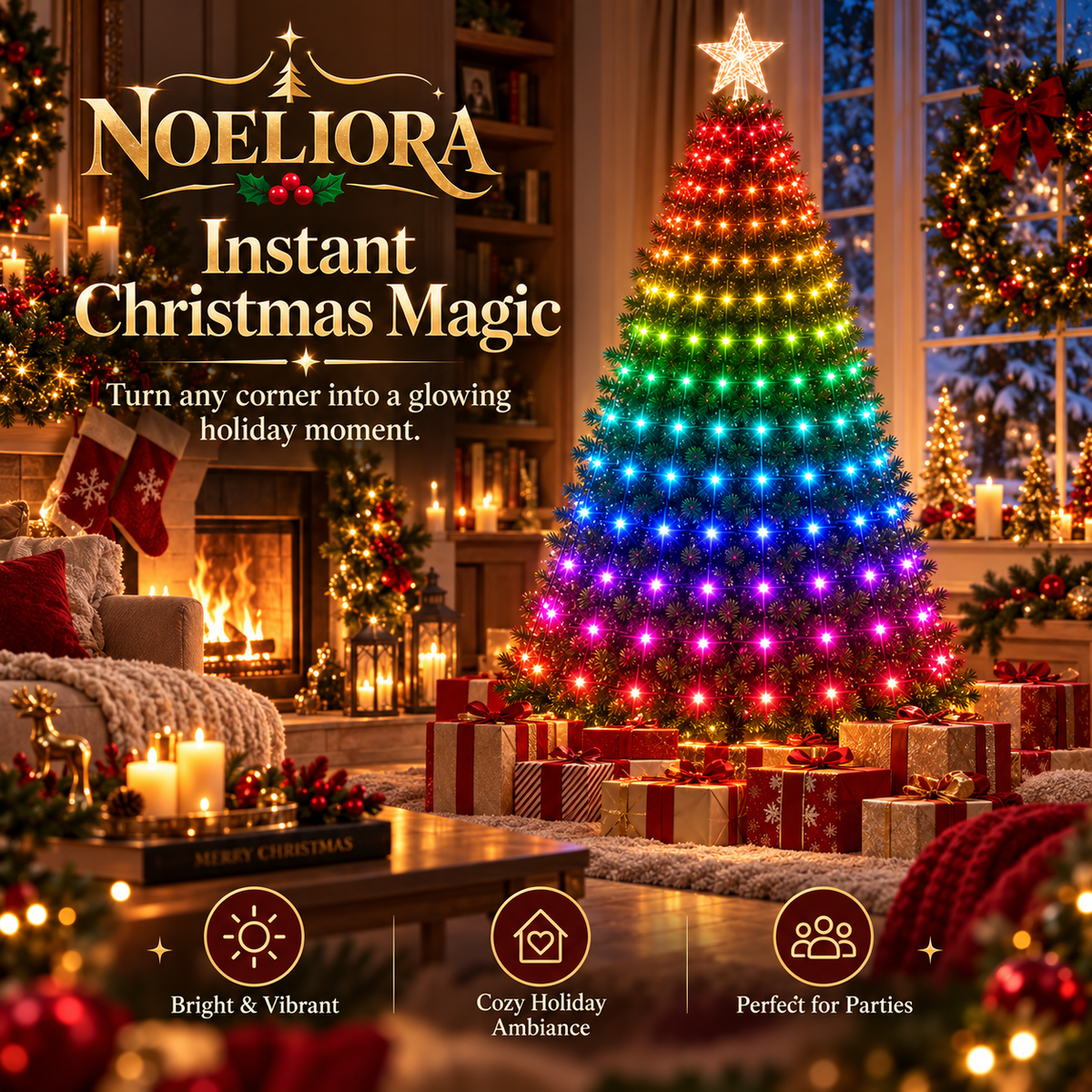 π Smart Christmas Tree Lights β App-Controlled Color Effects for a Stunning Holiday Glow