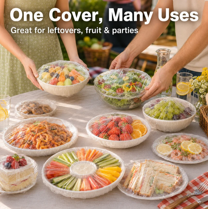 🔥100PCS Disposable Stretch Food Covers for Bowls & Plates