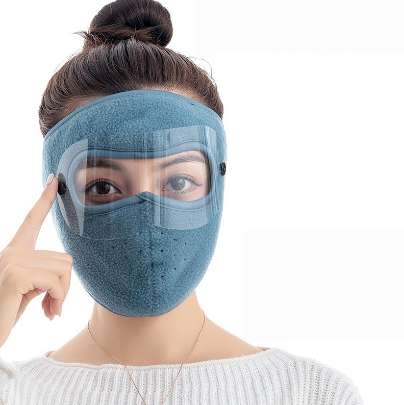 Winter Face Mask with Detachable Goggles, Windproof Thermal Fleece Lined Full Face Cover 🥽