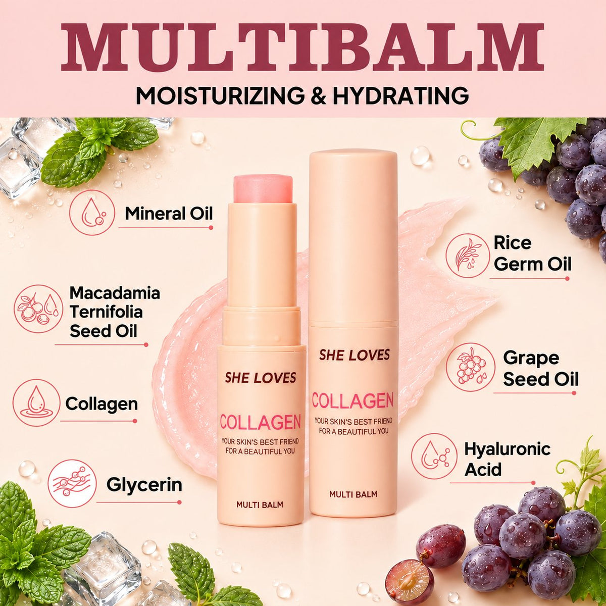 【🎉LAST DAY BUY 1 GET 1 PACKS🎉】Multi‑Collagen 4‑in‑1 Balm Stick | Anti‑Aging Dewy Glow Moisturizer