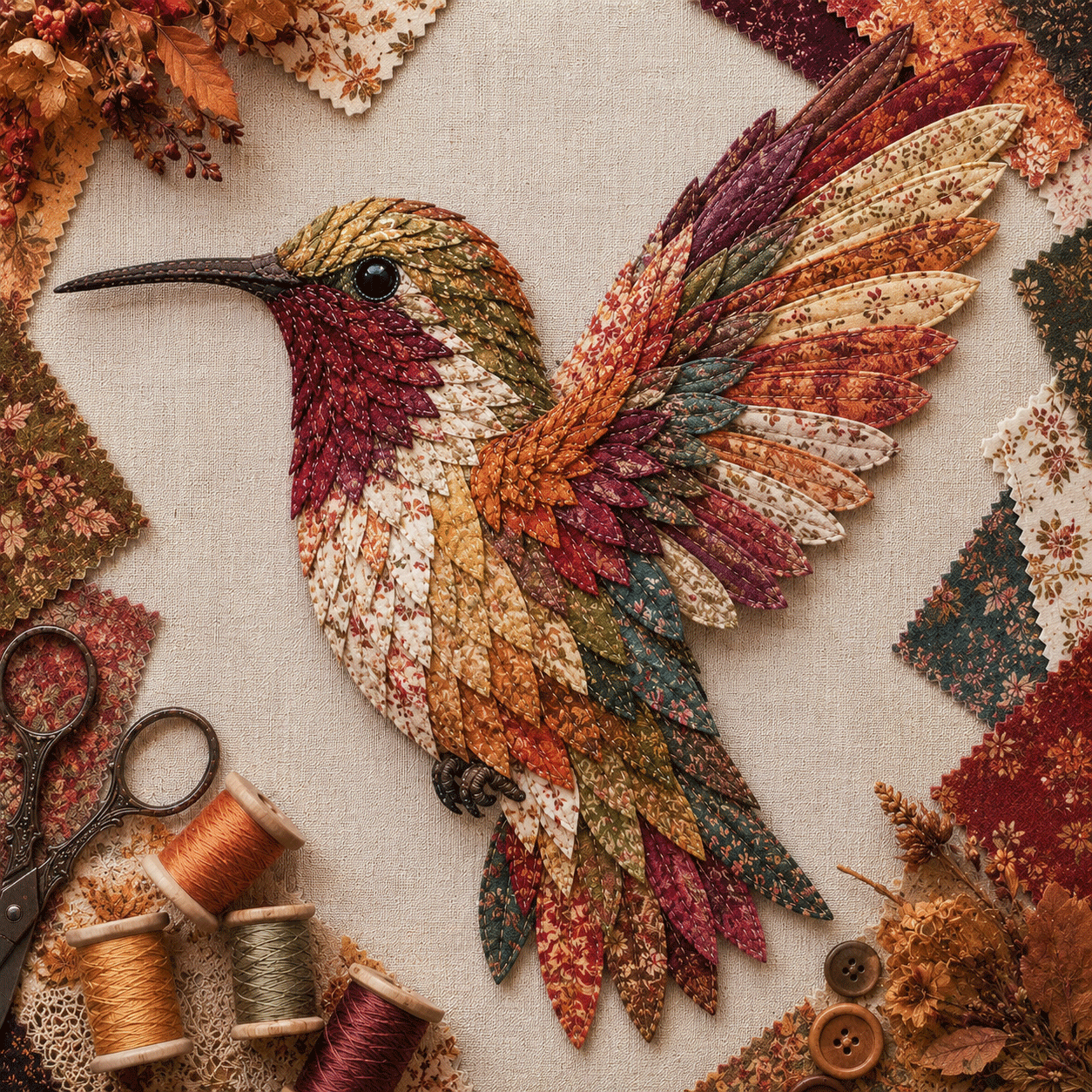 ✨ 3D Patchwork Bird DIY Craft Kit – Create a Layered Fabric Bird Worth Displaying 🐦💕Beginner Friendly
