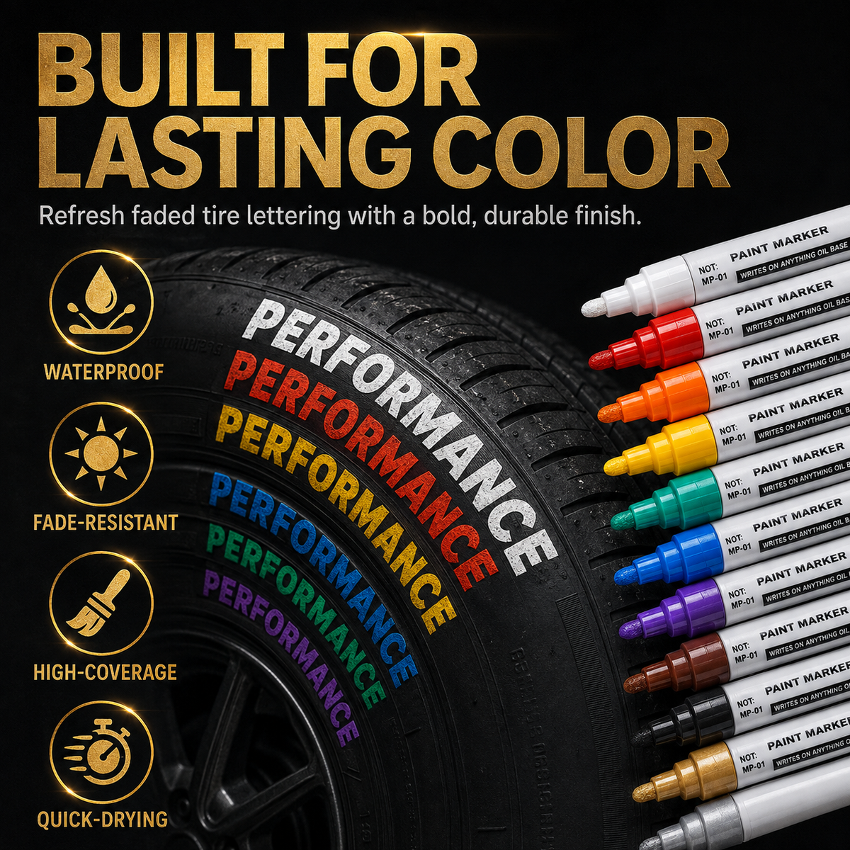 🔥Limited Time Promotion 50% OFF🔥Oil-Based Waterproof Tire Marker Pen(12-pack)