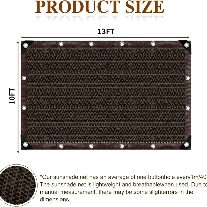 90% Sun Block Outdoor Shade Cloth – 10 × 13 FT