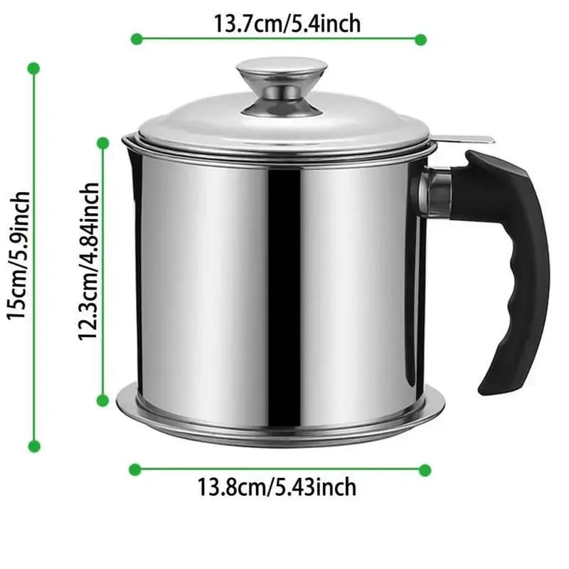 🔥 Hot sell! 1 Count Modern Kitchen Oil Dispenser with Tray & Lid,Stainless Steel Oil Pot with Filter,Bacon Grease Container, Cooking Oil Can, Kitchenware, Utensils, Kitchen Gadgets