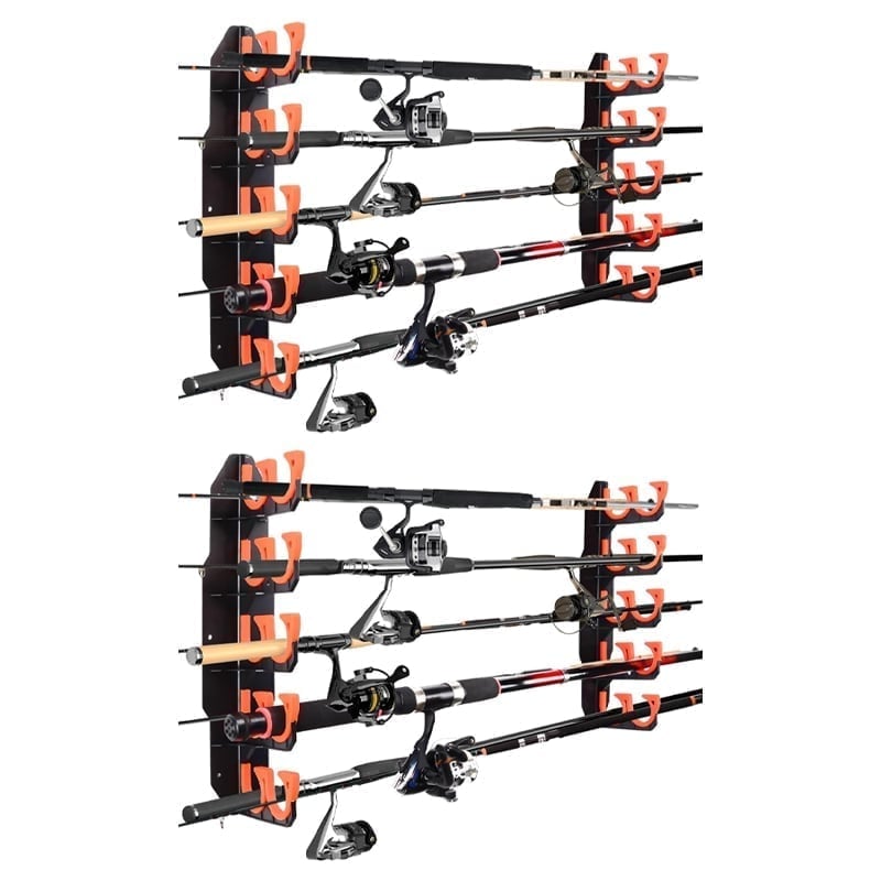 Soporte para cañas de pescar montado en pared y techo – Almacenamiento que ahorra espacio para cañas y combos 🎣🔩