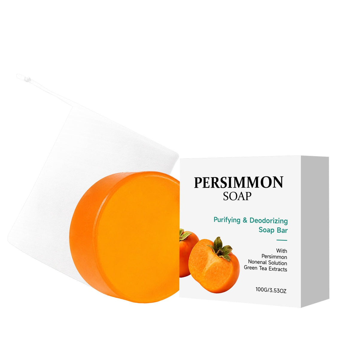 đPersimmon Cleansing Soapâ¨Gentle Foaming Moisturizing Bar For Daily Body Skin Refreshing Odor Care