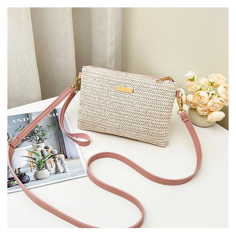 📢📢49% OFF !! ⏰Women's Woven Straw Shoulder Clutch Bag