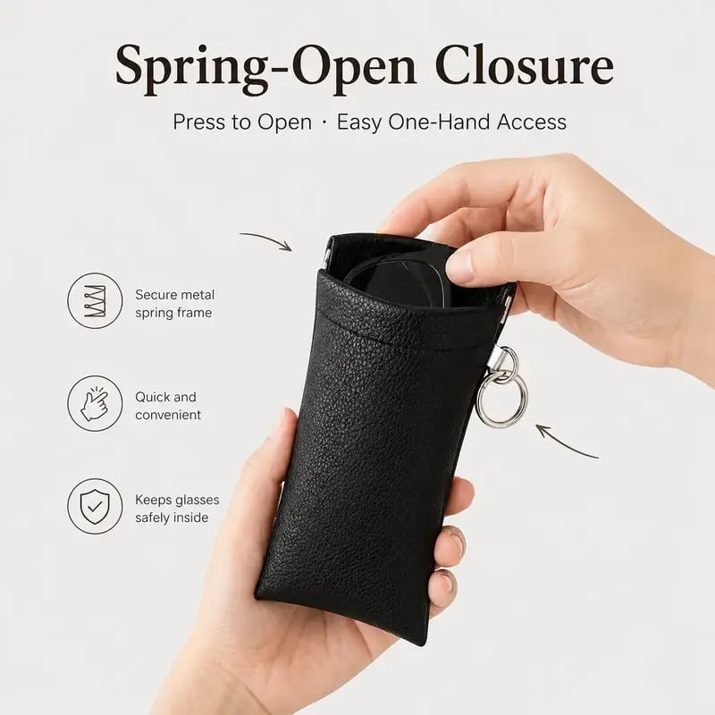 👜 Elastic Opening PU Leather Sunglasses Pouch Soft Portable Anti‑Scratch Eyeglasses Storage Protective Bag