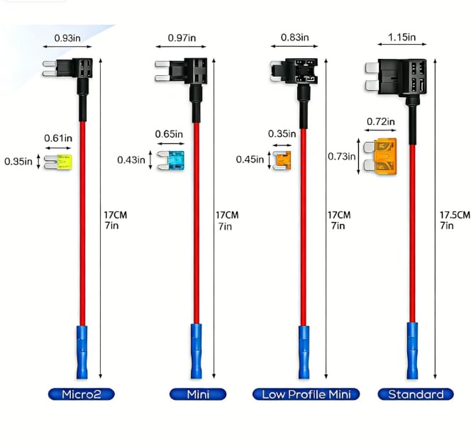 12-piece set of 4 types of additional circuit fuse tapping kit