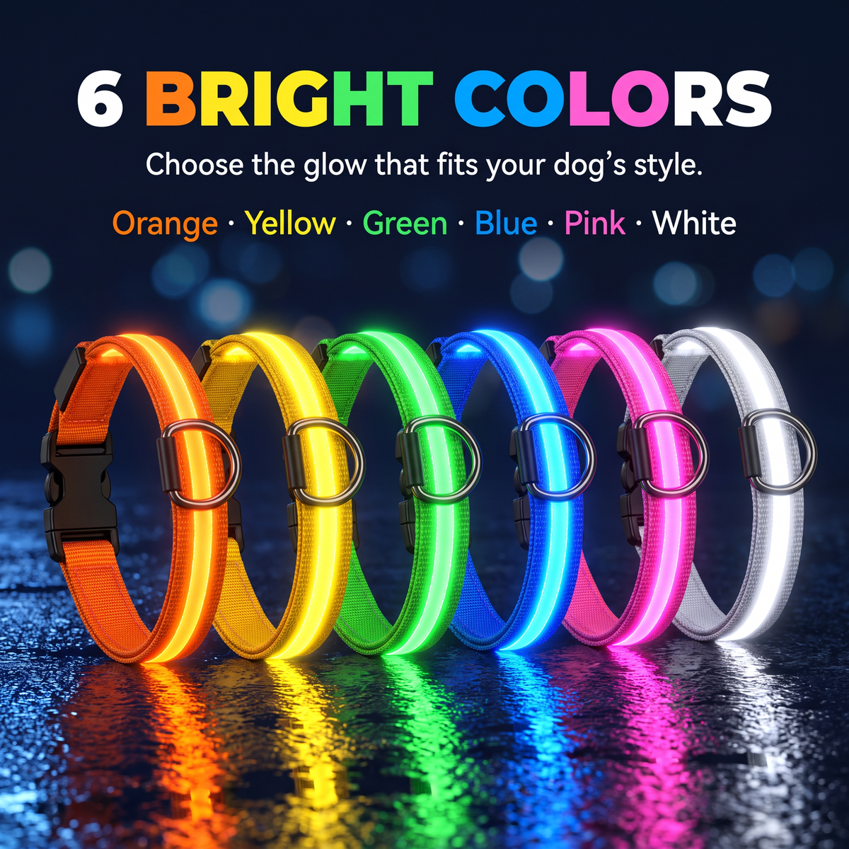 ✨Rechargeable LED Dog Harness & Collar🐕🦺Light-Up Night Walking Gear