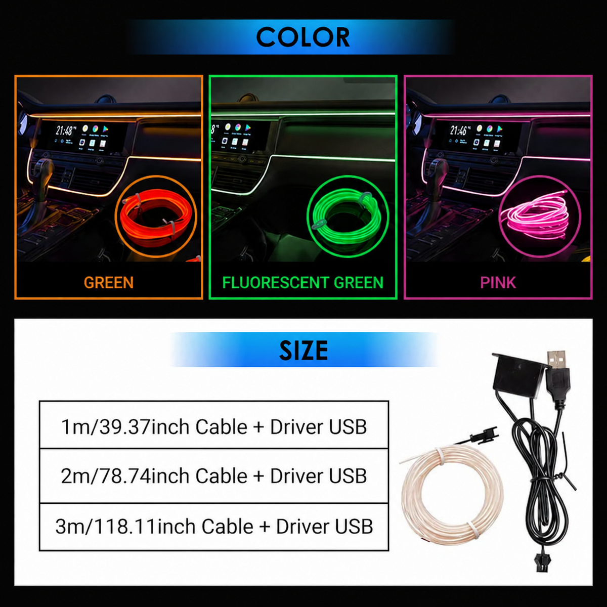 🎁2026 New Arrivals 50% OFF💥 Car Interior LED Strip Atmosphere Lights Pro – Add a Custom Glow to Your Cabin, Easy to Fit & Great for Evening Drives 💡