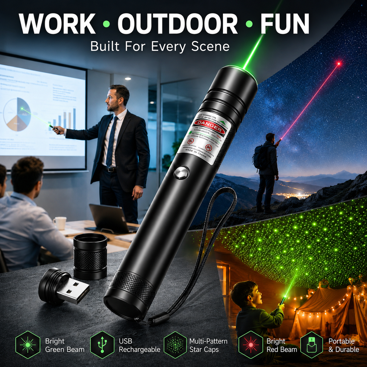 USB Rechargeable Laser Pointer 🔋