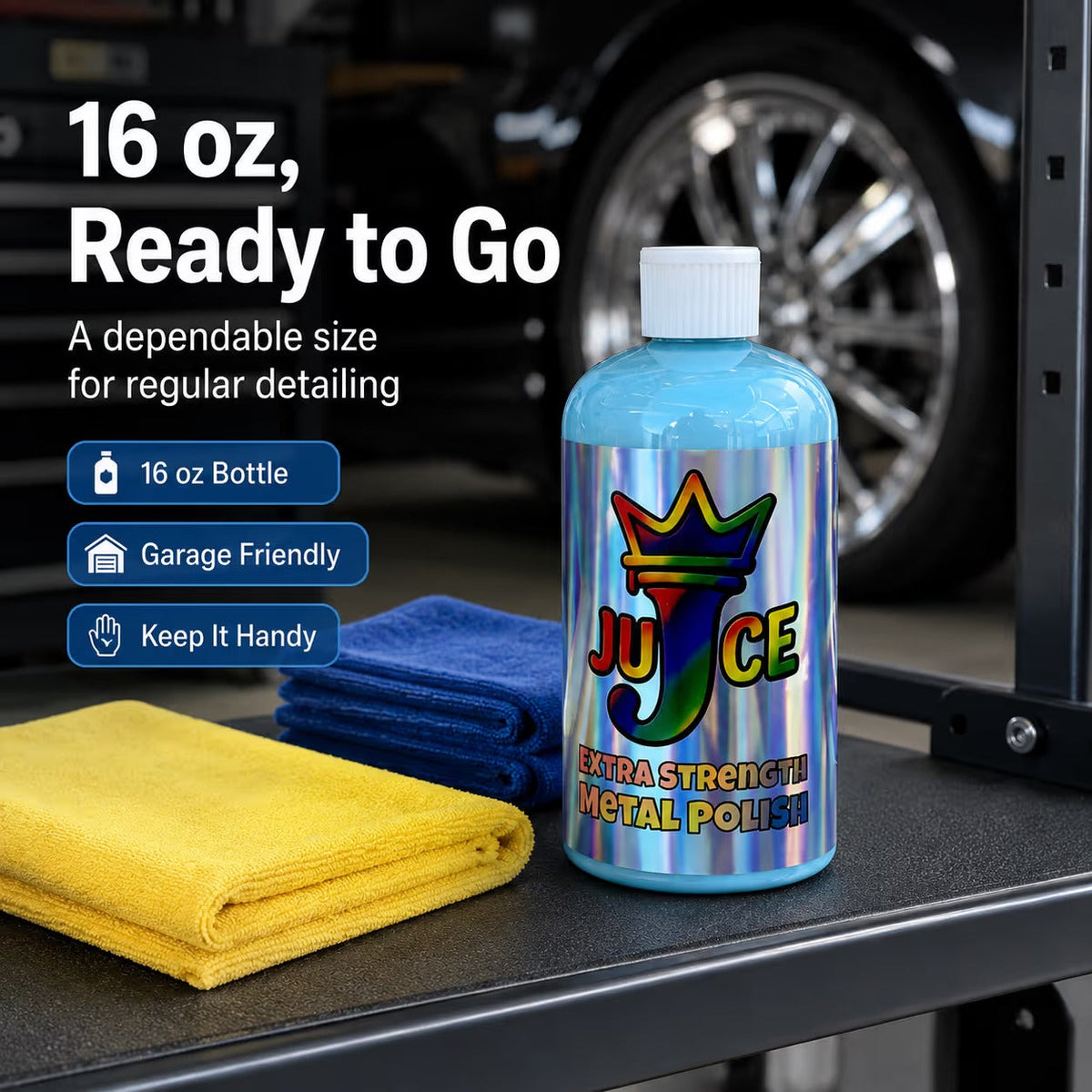 ๐All-in-one Metal Polish Kit โ 16oz High-Performance Cleaner with Microfiber & Denim Rags