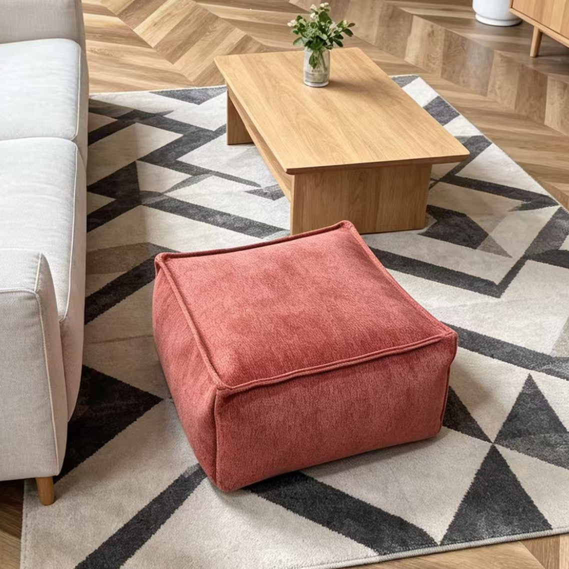 ⏰Storage Stool Cover: Fill with Clothes, 100kg Support, Wide Zipper, Washable, 45x45x23cm