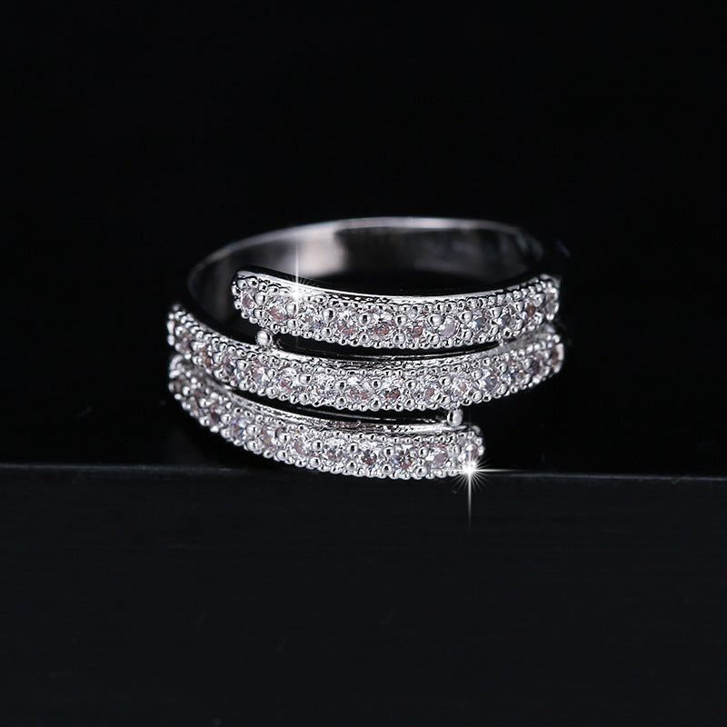 Stylish, simple, and elegant micro-paved zircon ring for women