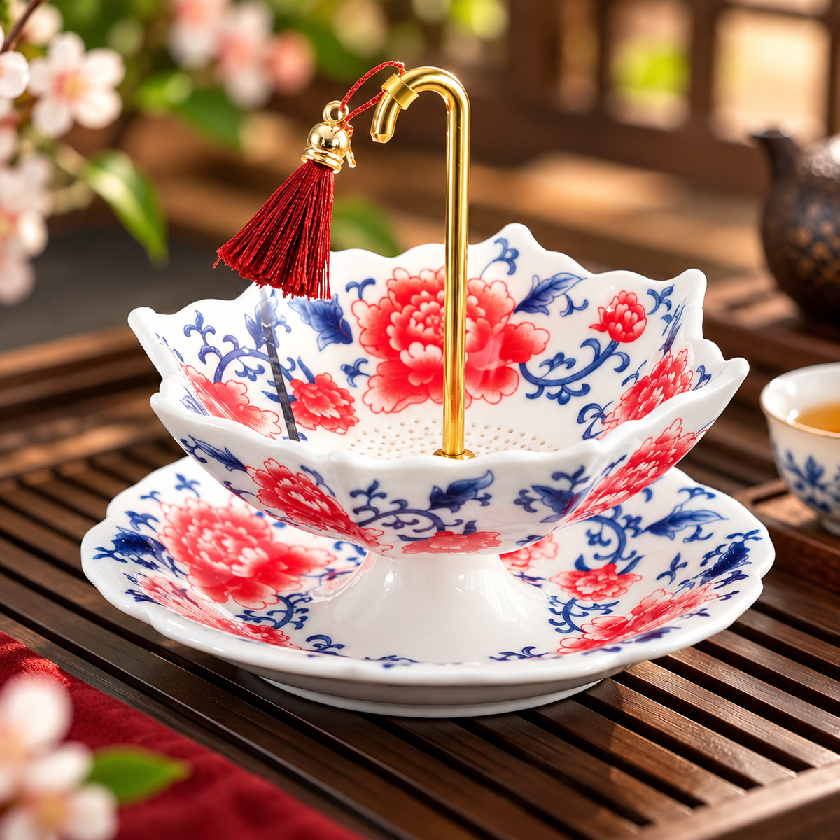 Umbrella Porcelain Ceramic Tea Strainer