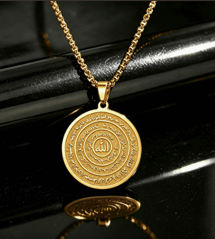 Stainless Steel Arabic Calligraphy Pendant Necklace