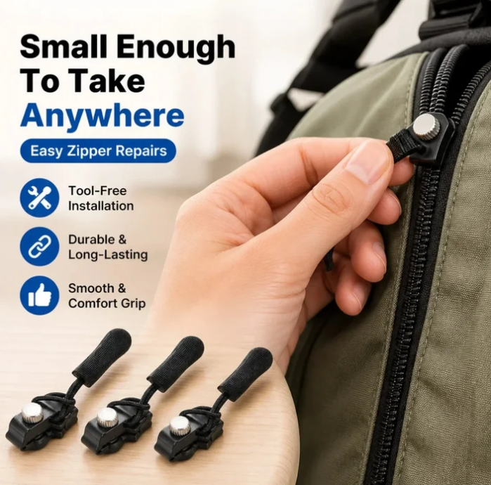 Zip Rescue Kit 🔧 15-Piece Universal Instant Zipper Fix in 3 Sizes