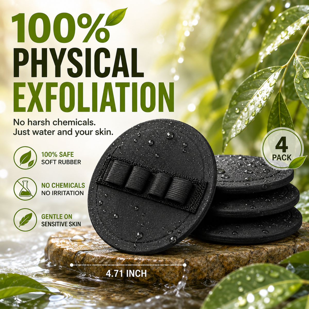 đ§˝ 4-PackSoftđ§˝ Rubber Shower Scrubber for Gentle Exfoliation & Deep Cleansing