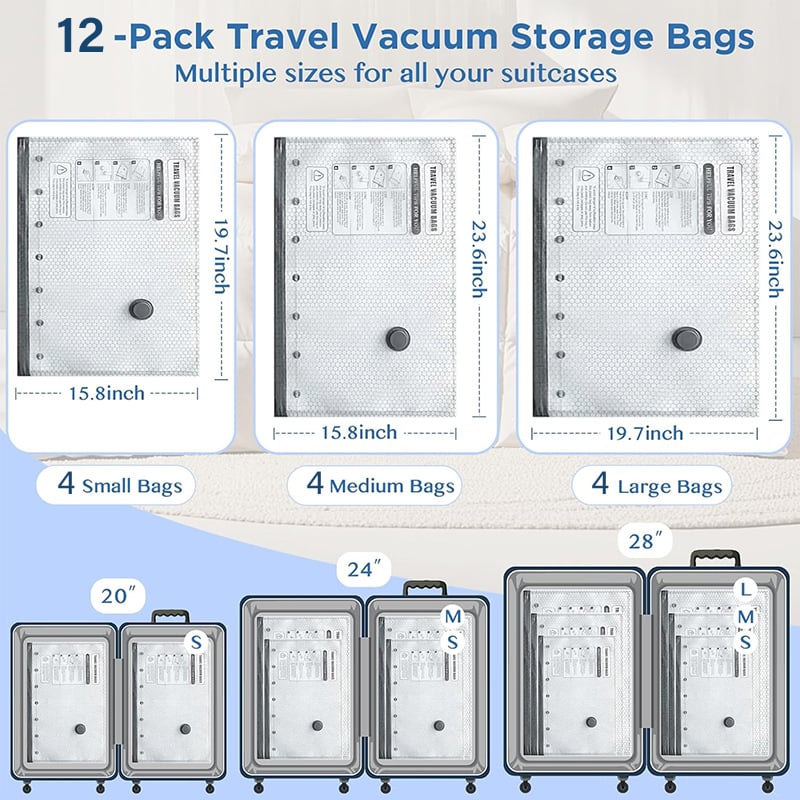 🎁 Cordless Travel Vacuum Storage Compression Bag Set