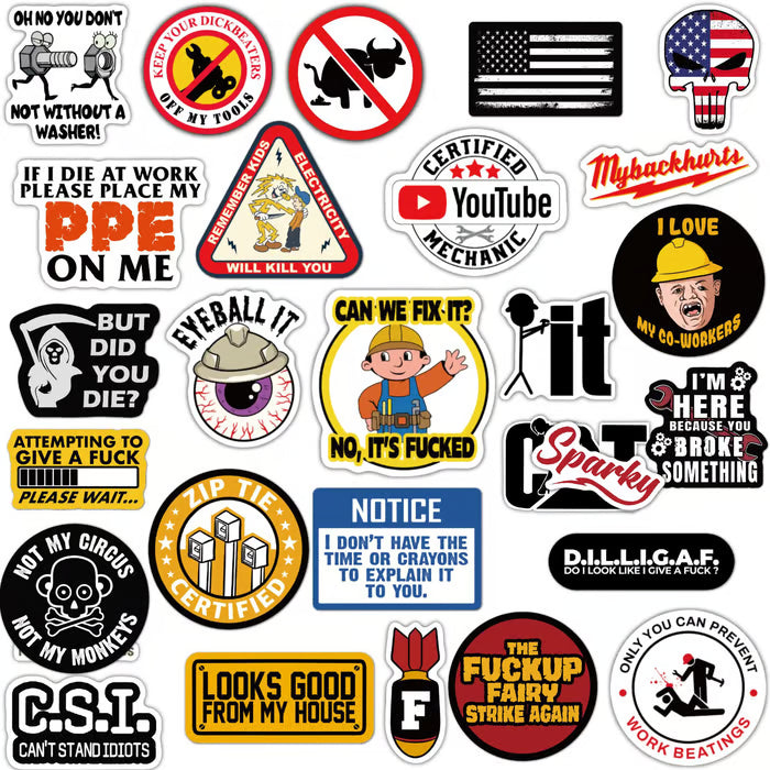 🔥2026 Summer Sale - 55Pcs Blue Collar Funny Stickers 👷♂️