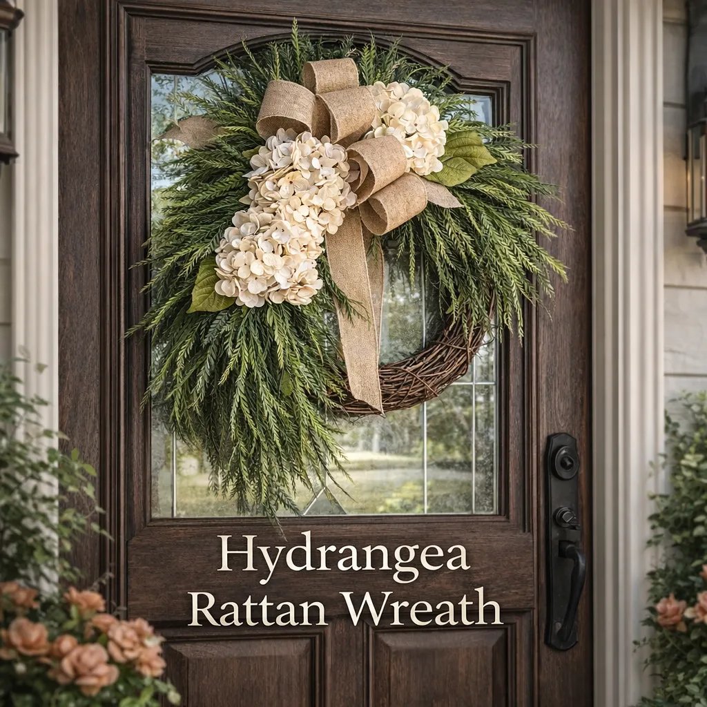 🎉🌸Handcrafted Hydrangea Wreath – The Perfect All-Season Front Door Decor