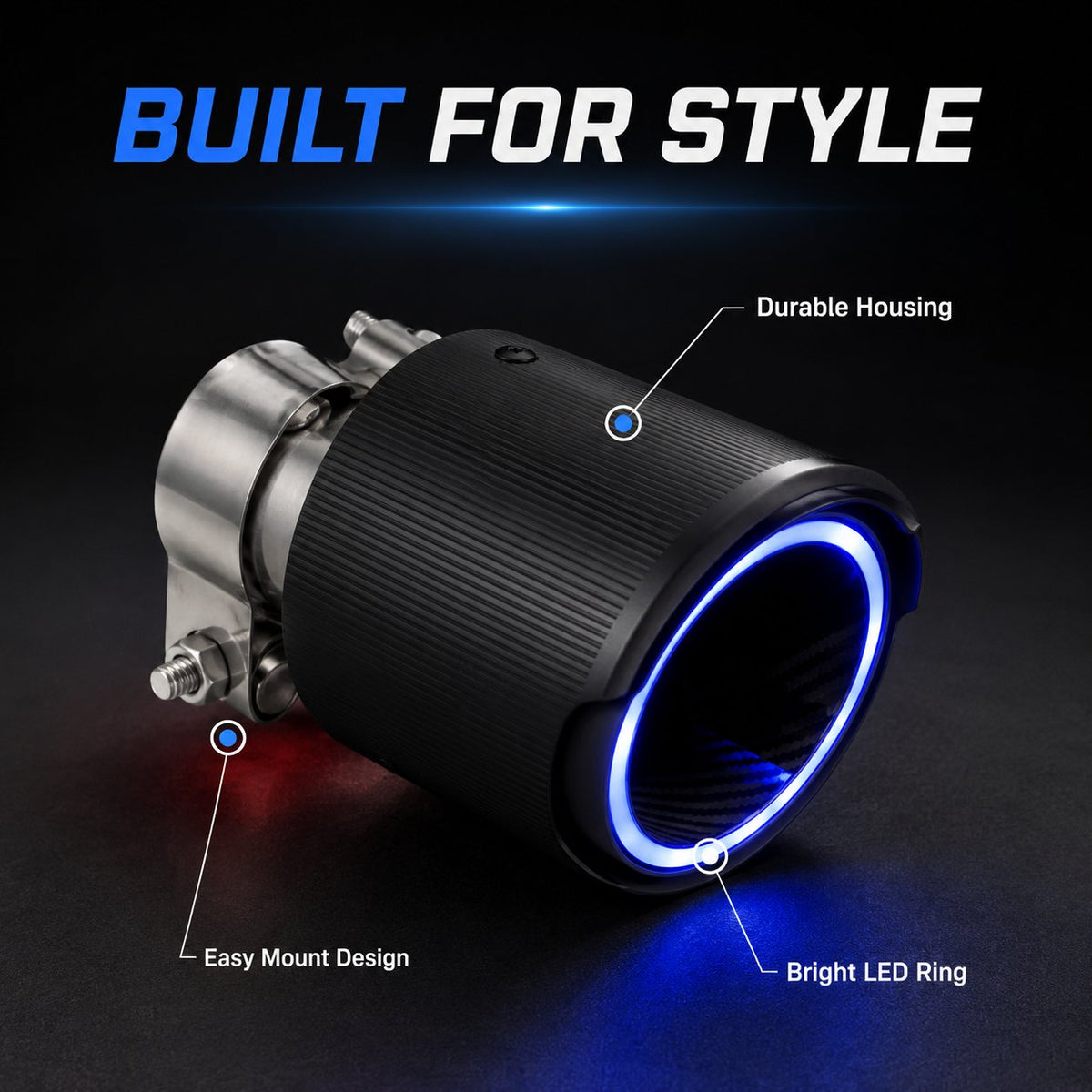 🎉fire-breathing illuminated Exhaust Pipe