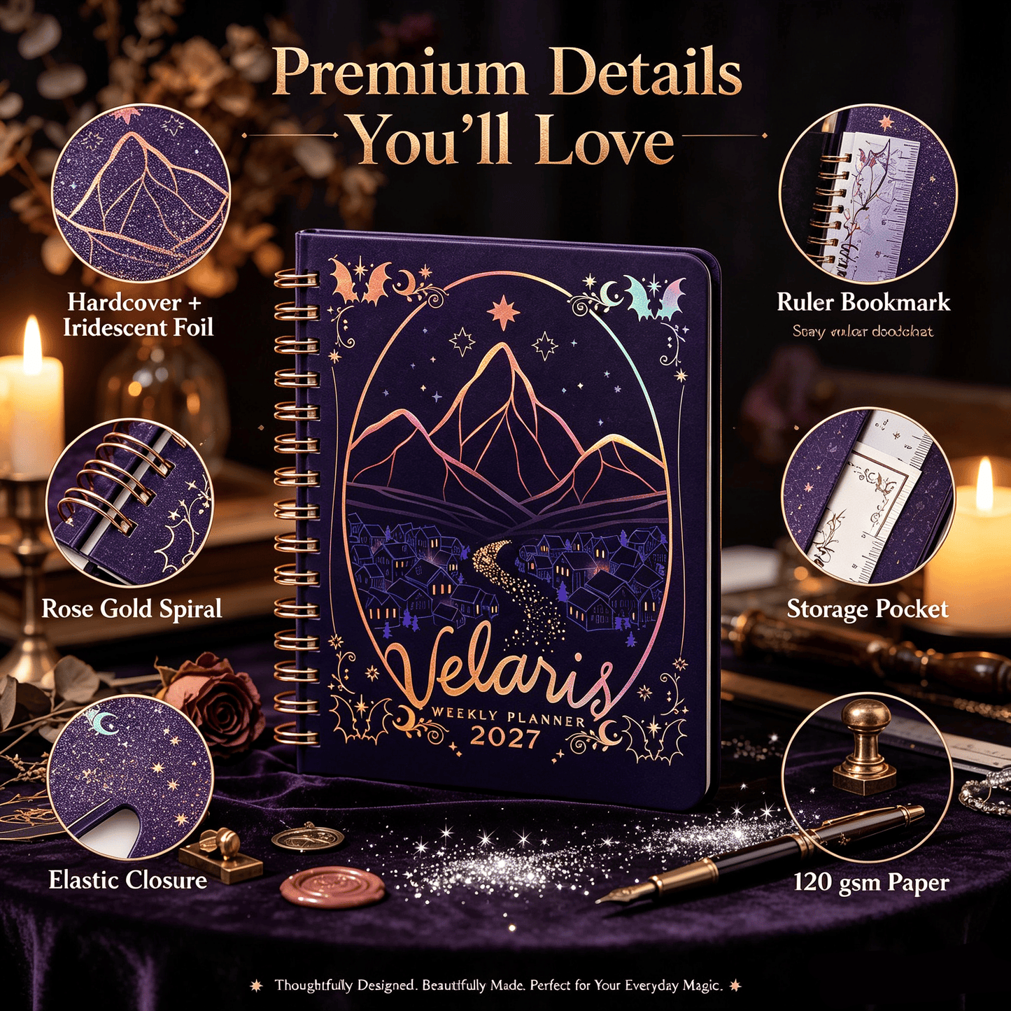 🌙 A Court of Thorns and Roses: Velaris 2027 Weekly Planner ✨ Officially Licensed Fantasy Organizer