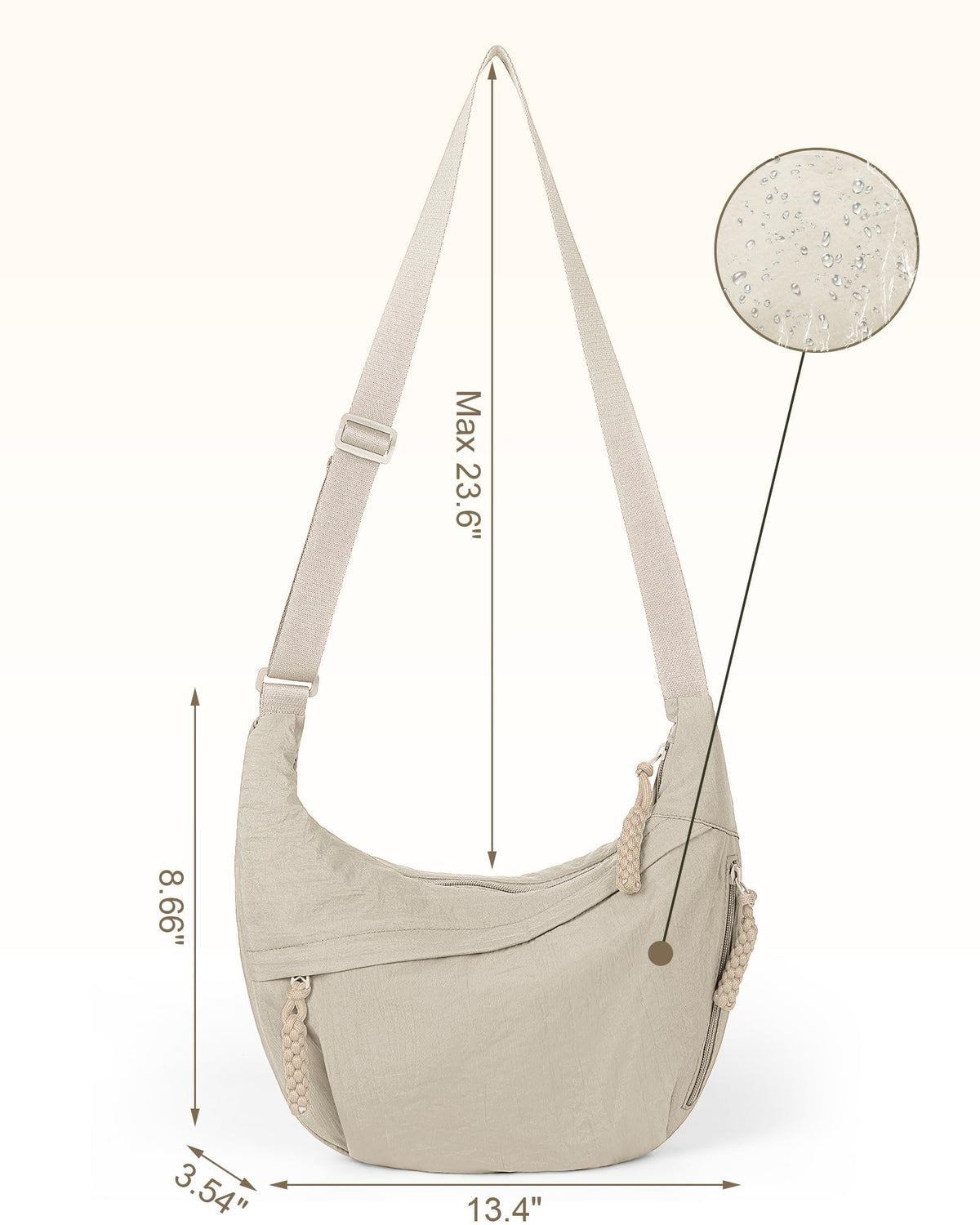 🏆5k sold this week!👜Women's Fashion Plain Color Nylon Crossbody Hobo Bag