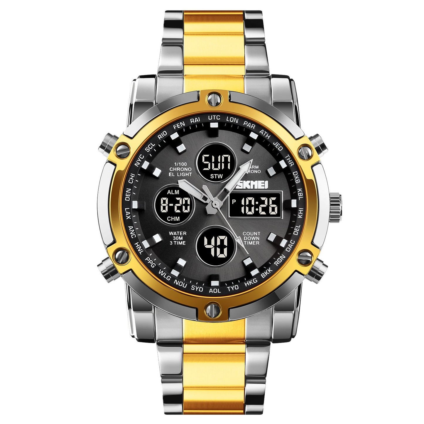 Waterproof Military Watch for Men – Analog-Digital, Stainless Steel & Shock-Resistant 🛡️