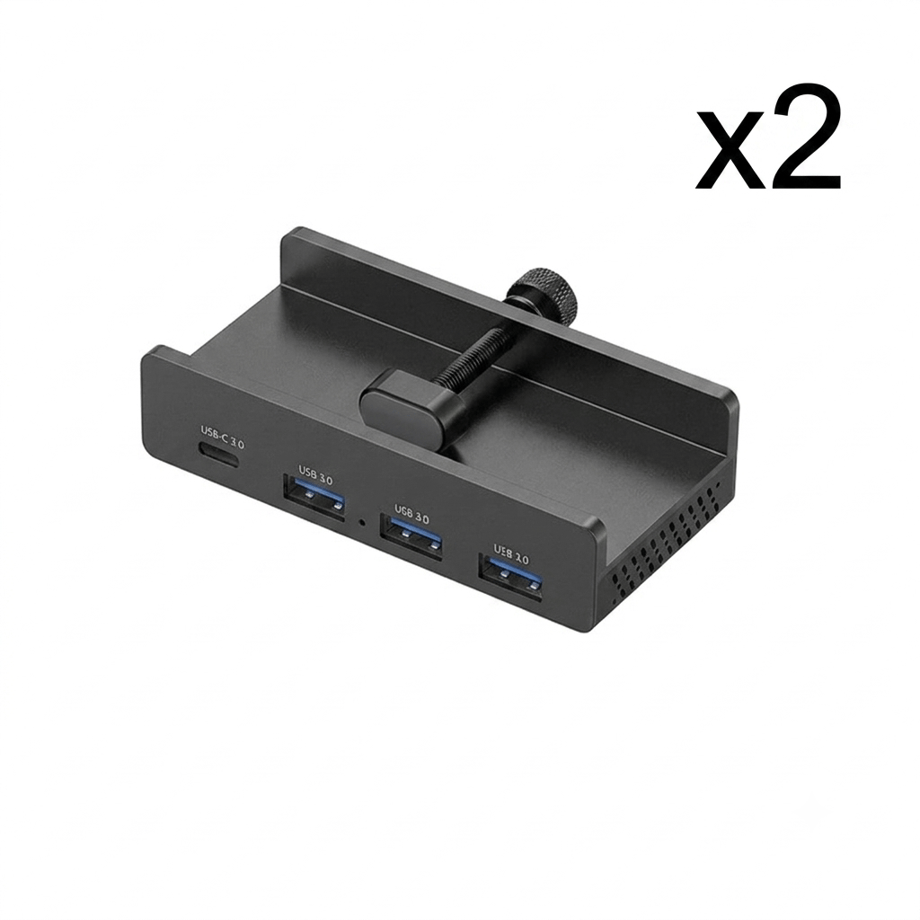 Concentrador de escritorio USB 3.2 de aluminio con clip