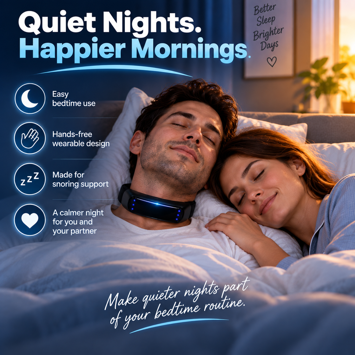 Wearable Anti-Snoring Neck Device โ Simple Bedtime Snoring Support
