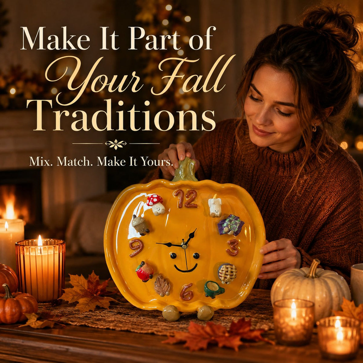 💥 LAST DAY 49% OFF 🎃 Interchangeable Magnetic Charm Pumpkin Clock