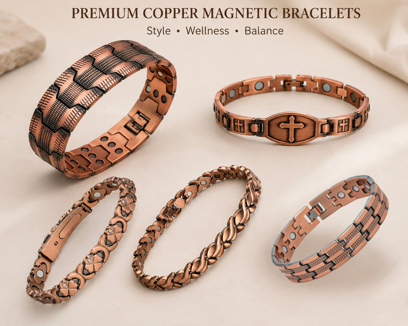 📢📢50% OFF !!🎁 Copper magnetic bracelet--Relieve fatigue and promote blood circulation