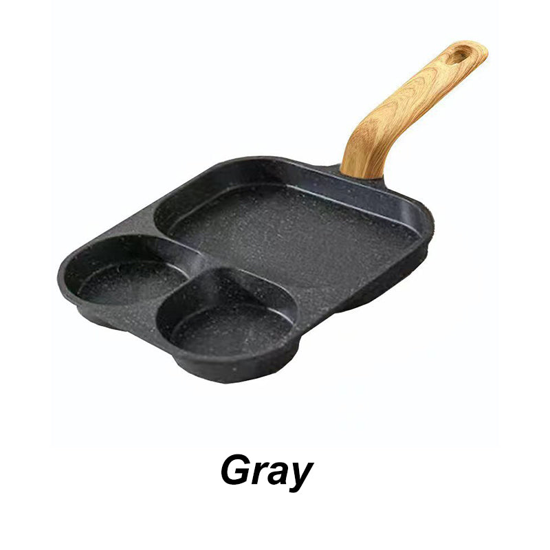 🍳 3-Compartment Non-Stick Pan – Cook 3 Foods at Once