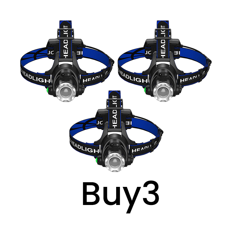 Rechargeable Zoomable Headlamp with Motion Sensor