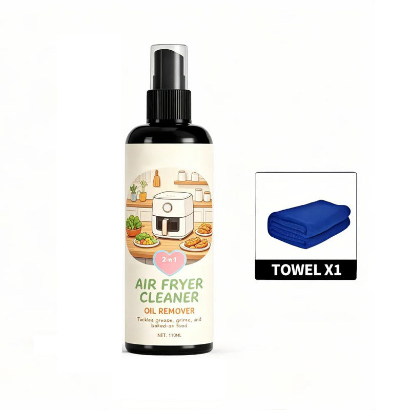 ✨2‑in‑1 Air Fryer Cleaner – Degreases & cleans, safe for non‑stick coatings. Just spray & wipe. Includes towel! 🧼💪