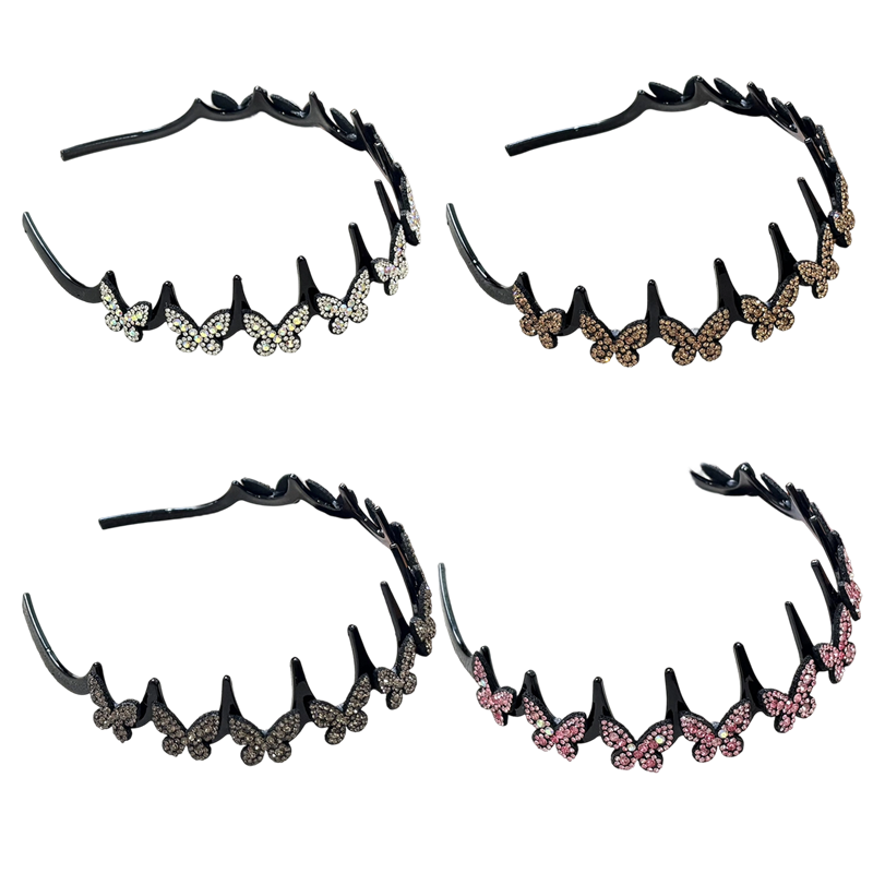 Set de diademas de cristal onduladas - Accesorio para el cabello femenino, ligero y antideslizante, con forma de onda acentuada con cristales brillantes para bodas y uso diario, artículos femeninos