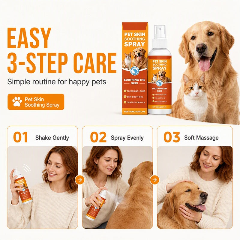 ๐พ Pet Skin Soothing Spray โ Gentle Itch Relief & Hydrating Care for Dogs & Cats