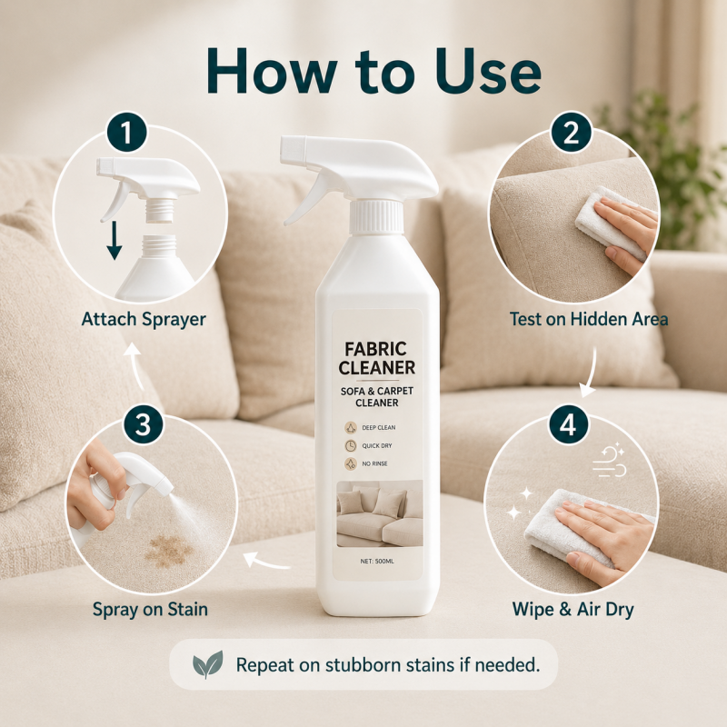 🧼 Waterless Fabric & Upholstery Cleaner Spray – Quick-Dry Stain & Dirt Cleaning Solution