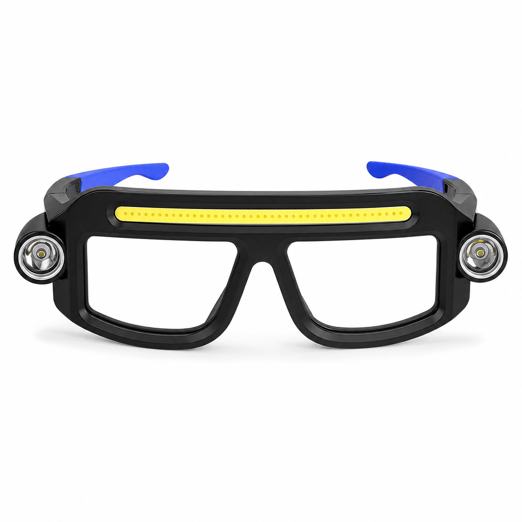 USB Rechargeable Double Sided Clip On Glasses Light for Outdoor Hiking and Reading