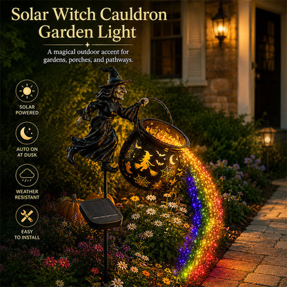 🎉 Halloween Early Bird Sale 60% 🧙‍♀️Halloween Witch Cauldron Solar-powered Garden Light