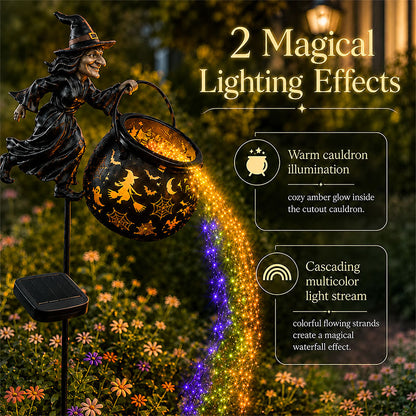 🎉 Halloween Early Bird Sale 60% 🧙‍♀️Halloween Witch Cauldron Solar-powered Garden Light
