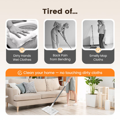 🏆 LAST DAY! 50% OFF 🌿💦 Disposable dust mop with 4 reusable covers 🧹✨