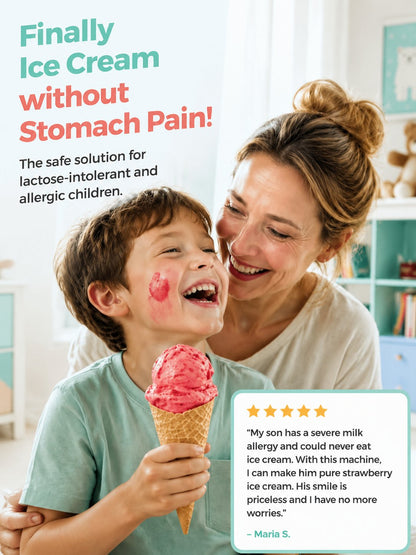 Fully Automatic Ice Cream Maker, Homemade Ice Cream at the Touch of a Button – Guaranteed Foolproof