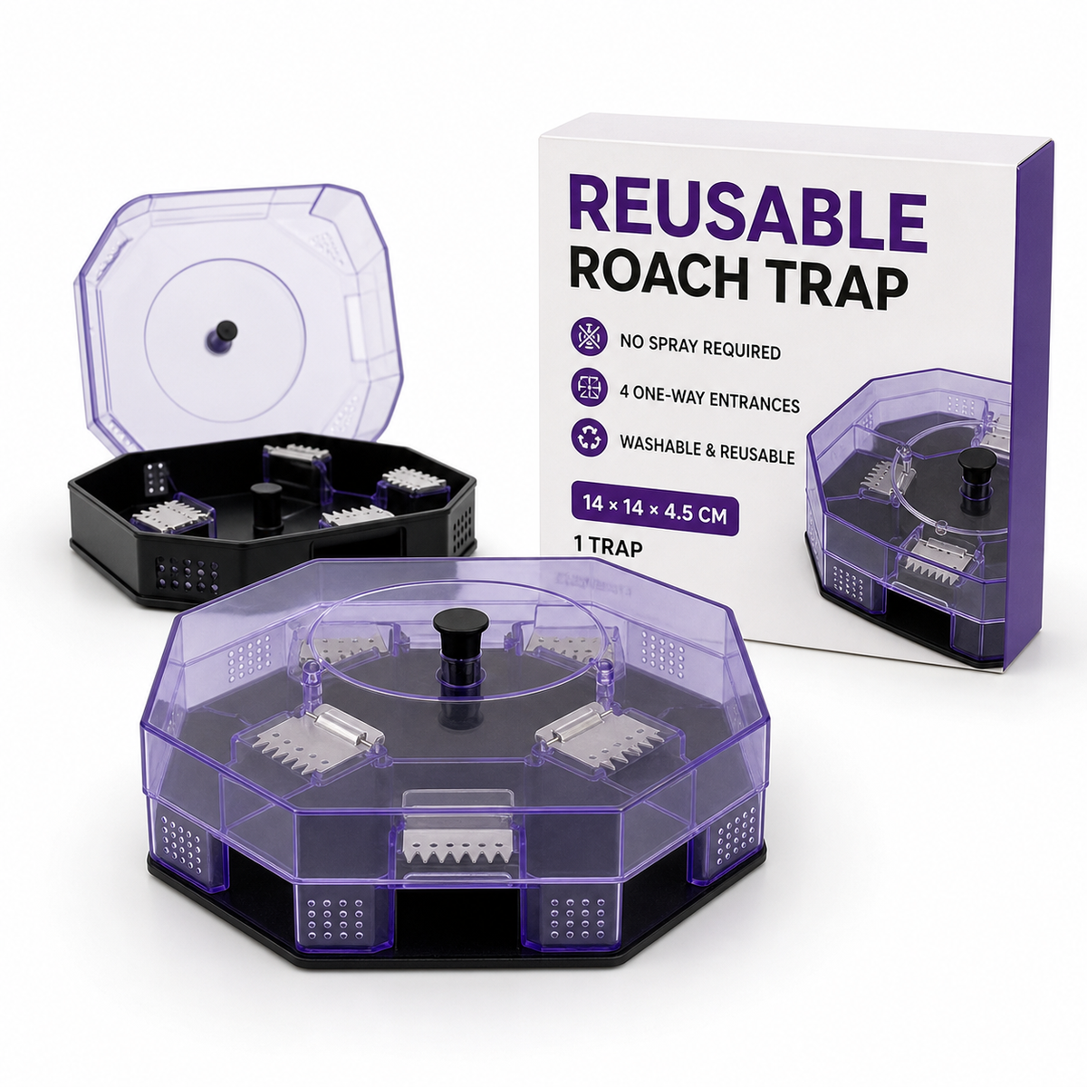 🪳 Reusable No-Spray Roach Trap – Chemical-Free